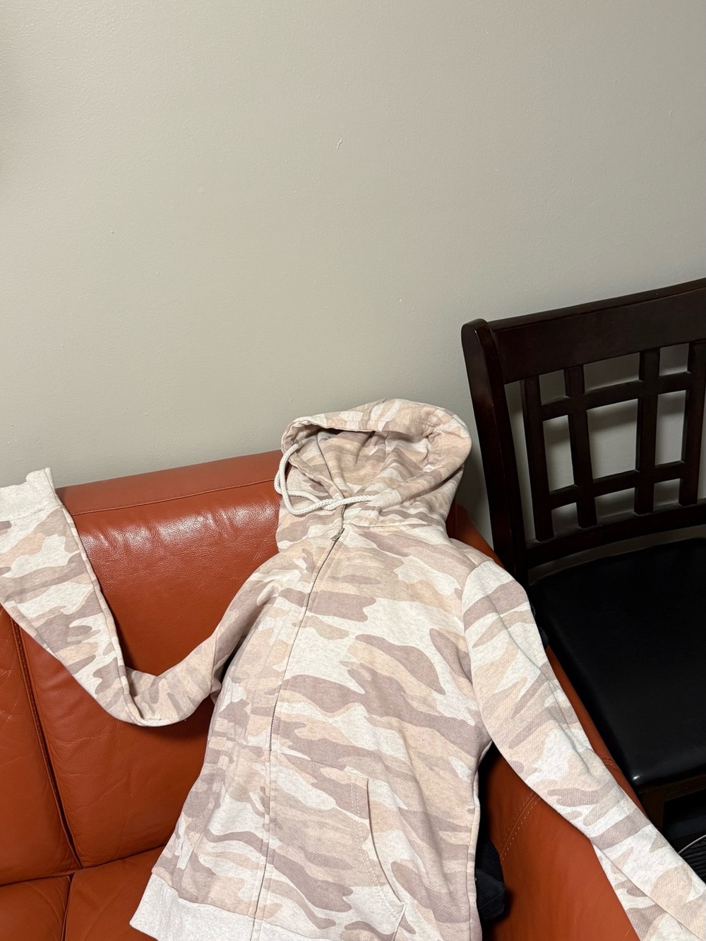 Camo Zip-Up Hoodie Jacket with Hood - Picture 2 of 2